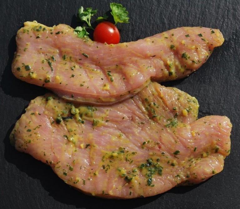 Puten Schnitzel in Bärlauch Marinade