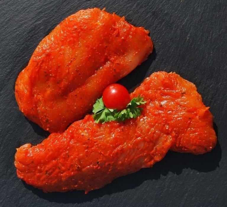 Puten Schnitzel in Zigeuner Marinade
